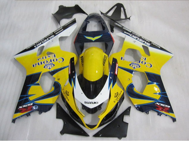 2004-2005 Yellow White Blue Corona Extra Suzuki GSXR 600 Motorcycle Fairings UK