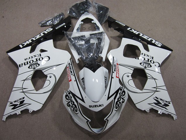 2004-2005 White Black Corona Extra Motul Suzuki GSXR 600 Motorcycle Fairings UK