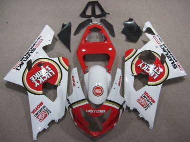 Buy 2004-2005 White Red Lucky Strike Motul Suzuki GSXR 600 Motorcycle Fairings UK