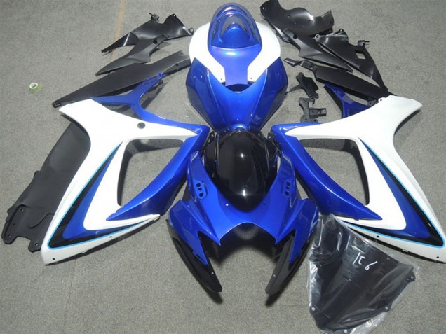 2006-2007 White Blue Glossy Black Suzuki GSXR 600 Motorcycle Fairings UK
