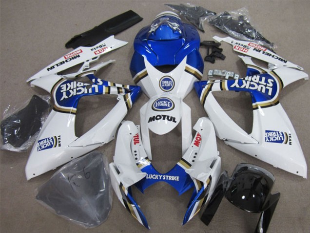 2006-2007 White Blue Lucky Strike Motul Suzuki GSXR 600 Motorcycle Fairings UK