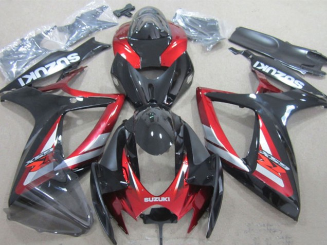 2006-2007 Glossy Black Red Silver Suzuki GSXR 600 Motorcycle Fairings UK