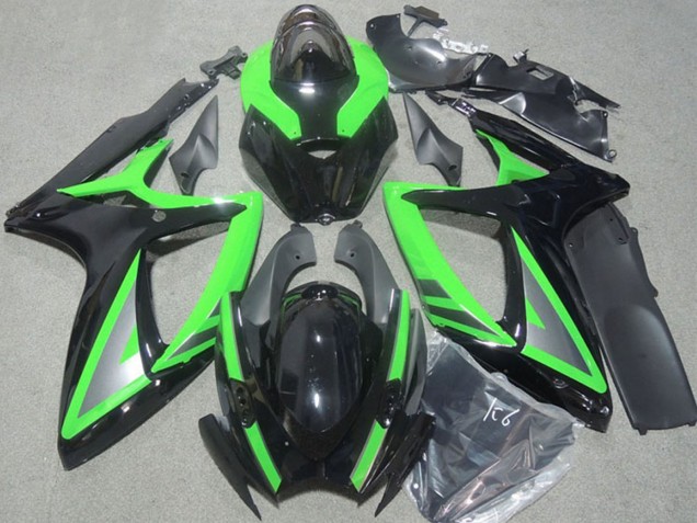 2006-2007 Green Glossy Black Silver Suzuki GSXR 600 Motorcycle Fairings UK