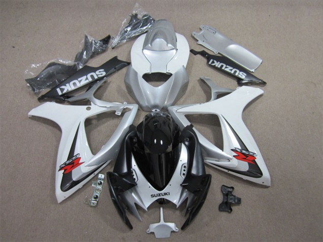 2006-2007 White Silver Glossy Black Red Suzuki GSXR 600 Motorcycle Fairings UK