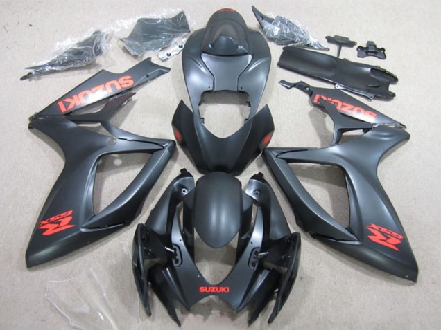 2006-2007 Matte Black Red Decal Suzuki GSXR 600 Motorcycle Fairings UK