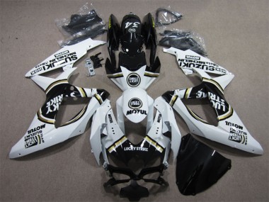 Buy 2008-2010 White Black Motul Lucky Strike Suzuki GSXR 600 Motorcycle Fairings UK