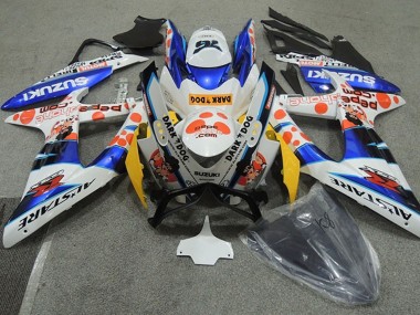 Buy 2008-2010 White Blue Orange Alstare Dark Dog Suzuki GSXR 600 Motorcycle Fairings UK