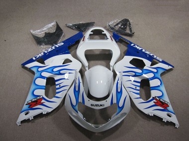 Buy 2001-2003 White Blue Flame Suzuki GSXR 750 Motorcycle Fairings UK