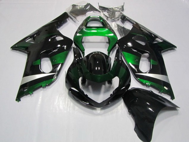 2001-2003 Glossy Black Green Silver Suzuki GSXR 750 Motorcycle Fairings UK