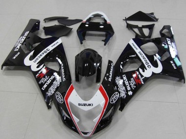 Buy 2004-2005 Glossy Black White Red Beacon Suzuki GSXR 750 Motorcycle Fairings UK