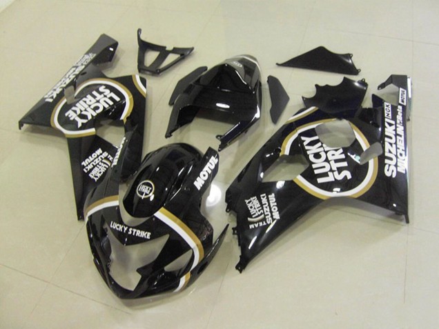 2004-2005 Glossy Black White Lucky Strike Motul Suzuki GSXR 750 Motorcycle Fairings UK