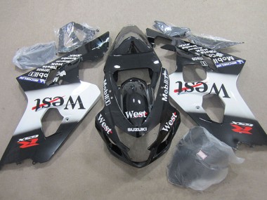 Buy 2004-2005 Glossy Black White West Moil Suzuki GSXR 750 Motorcycle Fairings UK