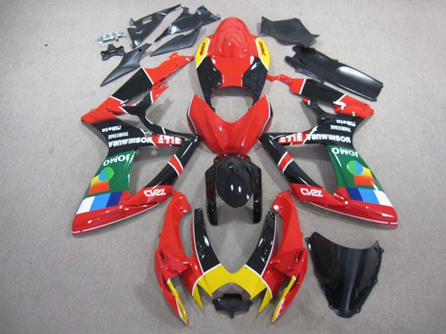 2006-2007 Red Black Yellow Green JOMO Suzuki GSXR 750 Motorcycle Fairings UK