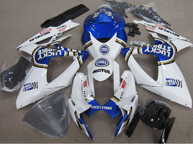 2006-2007 White Blue Michelin Motul Lucky Strike Suzuki GSXR 750 Motorcycle Fairings UK