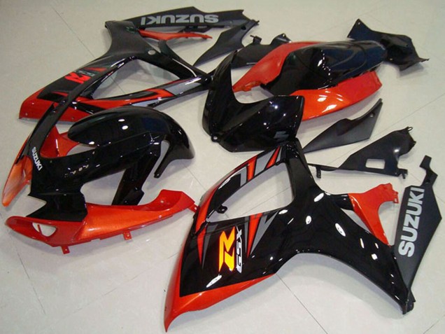2006-2007 Orange Glossy Black Suzuki GSXR 750 Motorcycle Fairing UK