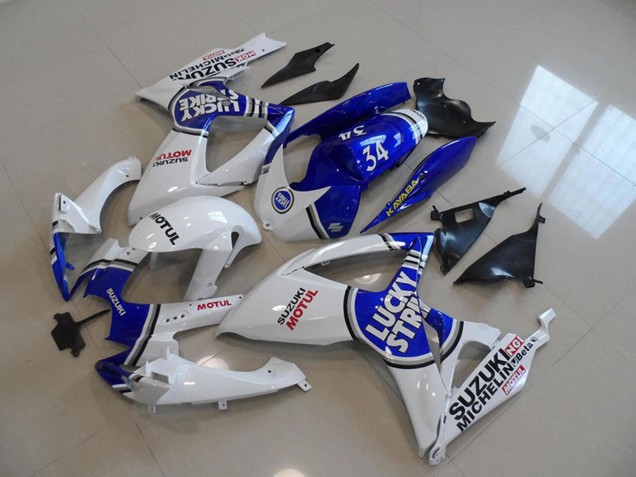 2006-2007 White Blue Lucky Strike Motul 34 Suzuki GSXR 750 Motorcycle Fairings UK