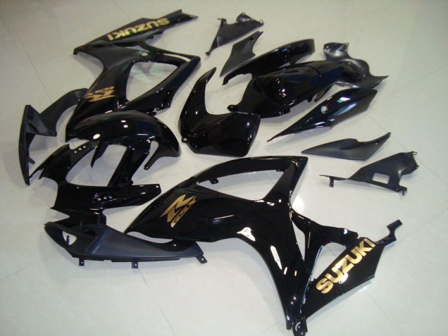 2006-2007 Glossy Black Gold Decal Suzuki GSXR 750 Motorcycle Fairings UK