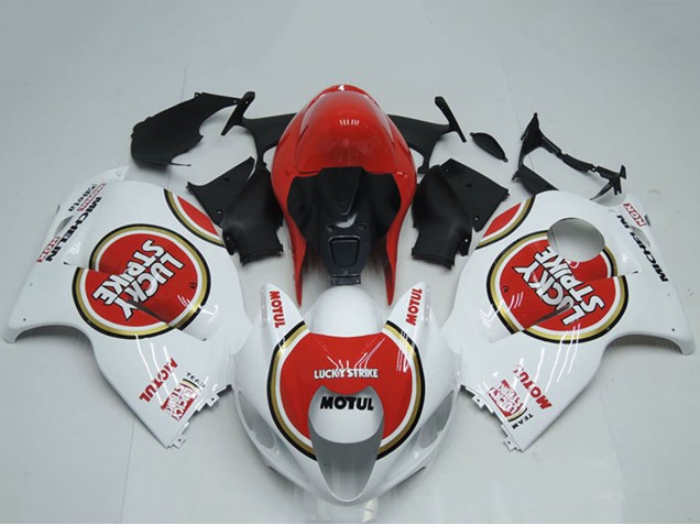 1996-2007 White Red Lucky Strike Motul Suzuki GSXR 1300 Hayabusa Motorcycle Fairings UK