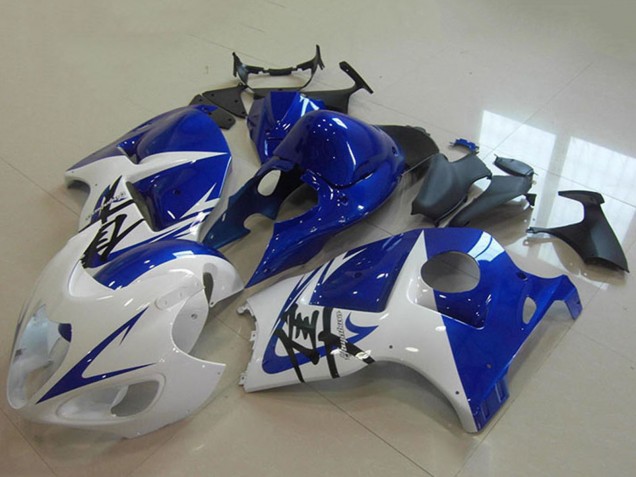 1996-2007 White Blue Suzuki GSXR 1300 Hayabusa Motorcycle Fairing UK