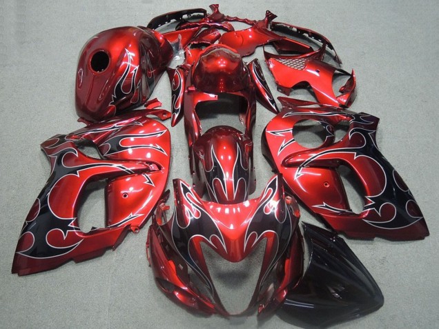 2008-2020 Red Black Flame Suzuki GSXR 1300 Hayabusa Motorcycle Fairings UK