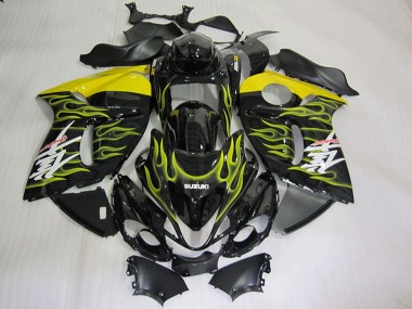 Buy 2008-2020 Glossy Black Yellow Flame Suzuki GSXR 1300 Hayabusa Motorcycle Fairings UK