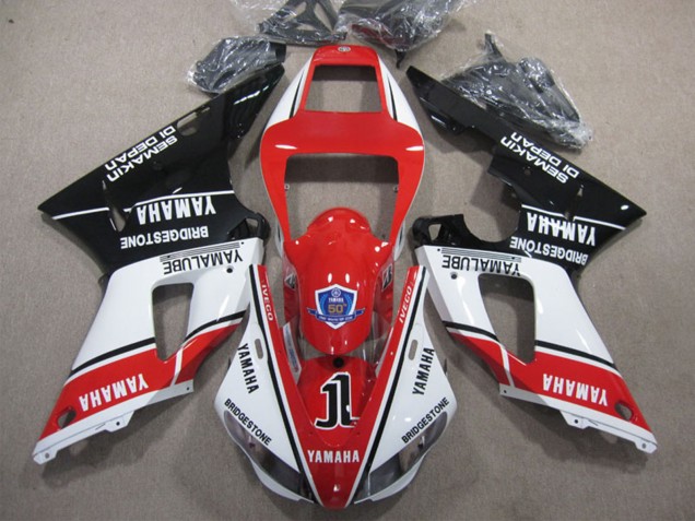 1998-1999 White Red Glossy Black Yamalube 50 Yamaha YZF R1 Motorcycle Fairings UK
