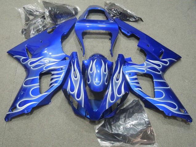 2000-2001 Blue White Flame Yamaha YZF R1 Motorcycle Fairings UK