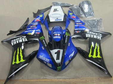 Buy 2002-2003 White Blue Black Neon Yellow Monster Graves 1 Yamaha YZF R1 Motorcycle Fairings UK