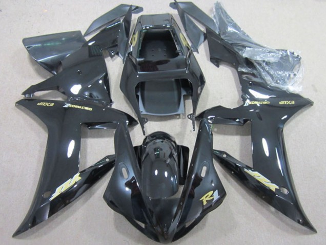 2002-2003 Glossy Black Gold Decal Yamaha YZF R1 Motorcycle Fairings UK