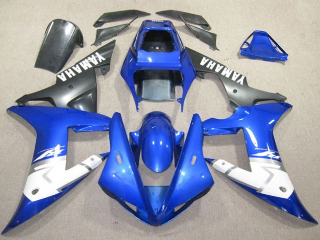2002-2003 Blue White Matte Black Yamaha YZF R1 Motorcycle Fairings UK