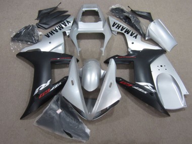 Buy 2002-2003 Silver Matte Black Yamaha YZF R1 Motorcycle Fairing Kits UK