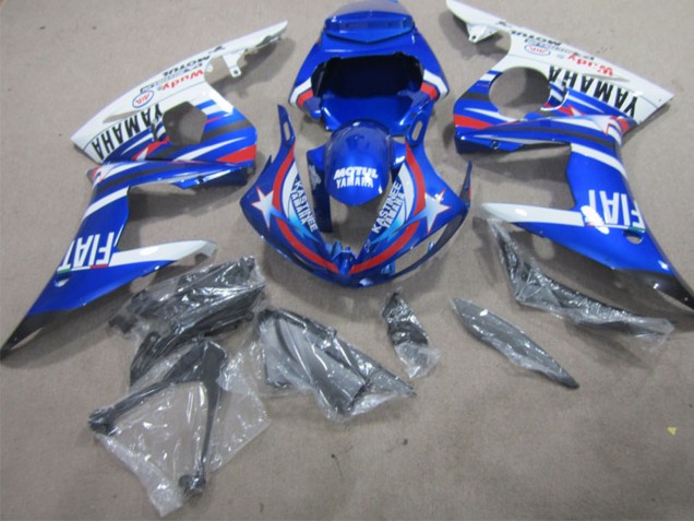 2002-2003 White Blue Red Motul Fiat Yamaha YZF R1 Motorcycle Fairings UK