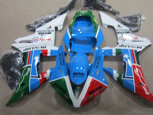 2002-2003 White Blue Green Red Black Motul Yamaha YZF R1 Motorcycle Fairings UK