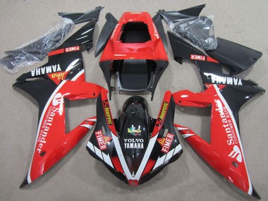 Buy 2004-2006 Red White Glossy Black Santander Yamaha YZF R1 Motorcycle Fairings UK