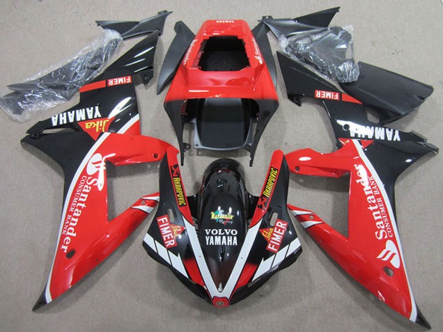 2004-2006 Red White Glossy Black Santander Yamaha YZF R1 Motorcycle Fairings UK