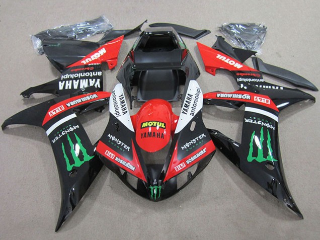 2004-2006 Red White Glossy Black Green Motul Monster Yamaha YZF R1 Motorcycle Fairings UK