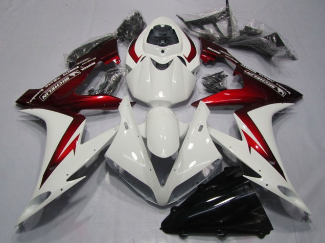 2004-2006 White Red Michelin Yamaha YZF R1 Motorcycle Fairings UK