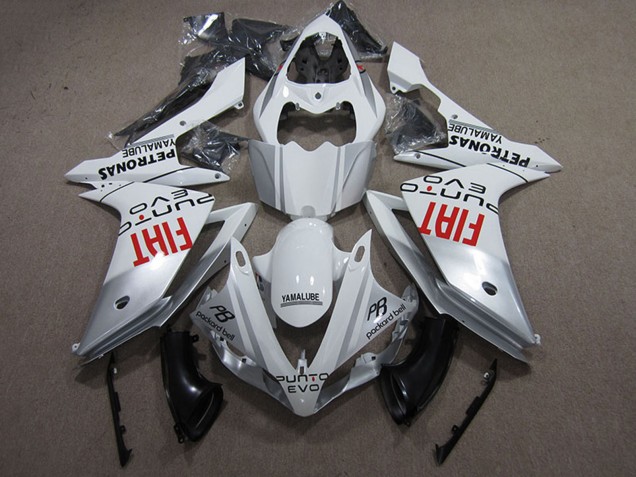 2007-2008 Silver White Red Fiat Yamaha YZF R1 Motorcycle Fairings UK