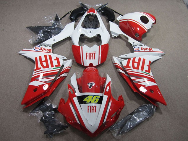 2007-2008 White Red Fiat 46 Yamaha YZF R1 Motorcycle Fairings UK