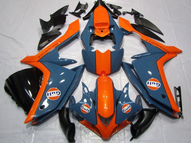 2007-2008 Dark Blue Orange Gulf Yamaha YZF R1 Motorcycle Fairings UK