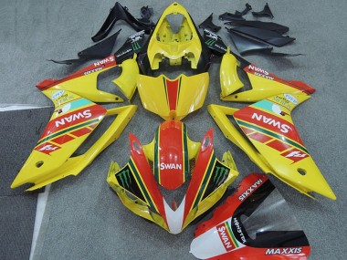 Buy 2007-2008 Yellow Red Black White Swan Yamaha YZF R1 Motorcycle Fairings UK