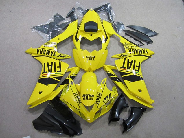2007-2008 Yellow Black Motul Fiat Yamaha YZF R1 Motorcycle Fairings UK