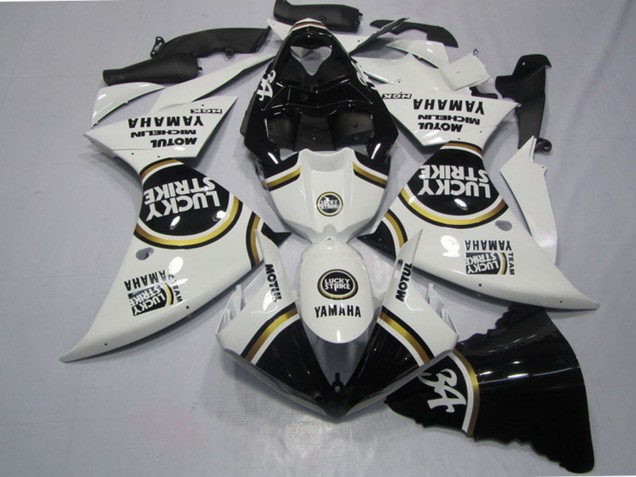 2009-2011 White Black Lucky Strike Yamaha YZF R1 Motorcycle Fairings UK