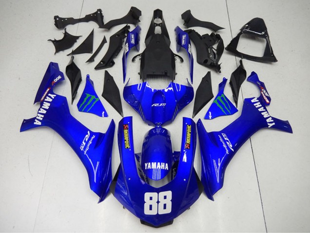 2015-2019 Blue Green Monster Akropovic Yamaha YZF R1 Motorcycle Fairings UK