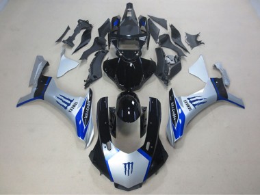 Buy 2015-2019 Silver Blue Glossy Black Monster Yamaha YZF R1 Motorcycle Fairings UK