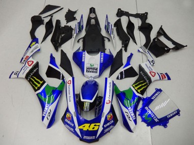 Buy 2015-2019 White Blue Black Green ENEOS MoviStar Monster 46 Yamaha YZF R1 Motorcycle Fairings UK