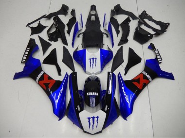 Buy 2015-2019 Blue White Black Red Monster Akropovic Yamaha YZF R1 Motorcycle Fairings UK