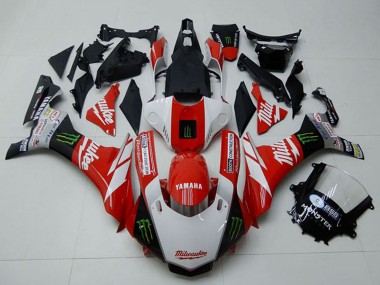 Buy 2015-2019 White Red Black Green Monster Milwaukee Yamaha YZF R1 Motorcycle Fairings UK