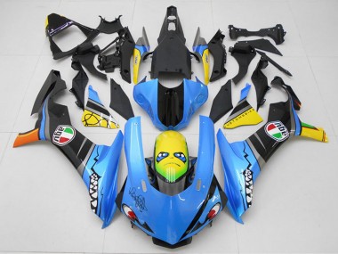 Buy 2015-2019 Blue Yellow Shark Yamaha YZF R1 Motorcycle Fairing Kits UK
