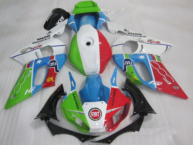 1998-2002 White Blue Green Red Fiat Kastinee Yamaha YZF R6 Motorcycle Fairings UK